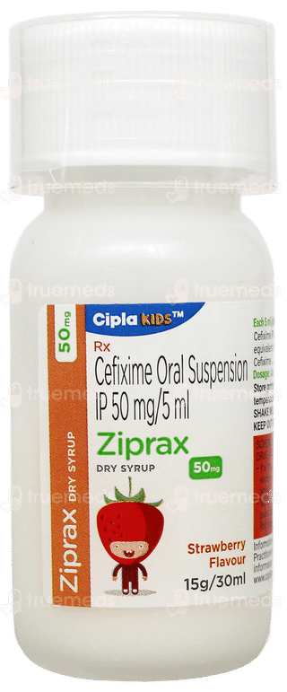 Ziprax 50mg Strawberry Flavour Dry Syrup 30ml